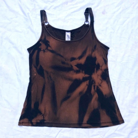 Vintage Y2K Women’s Bleach Dye Rib Knit Tank XL - Picture 1 of 5